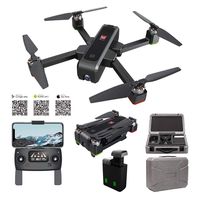 MJX Bugs 4W Foldable Drone with GPS, FULL HD 2K 5G WiFi Camera Bugs GO App Altitude Hold Track Flight 3400mAh Battery Double Charging OLED Screen Control Alarm Function(MJX B4W + 2 Battery + Foam Box)