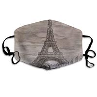 Face Mask Drawn Eiffel Tower Marvellous Cycling Half Face Earloop Face Mask for Man