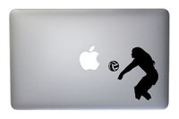 Womens Beach Volleyball Vinyl Decal for MacBook, Laptop or Other Device 5 Inch (Black)