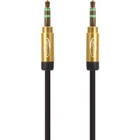 NETmate NMA-MK50SN Ultra Slim Stereo AUX Cable Length Selectable (OFC/Gold-Plated/AUX Cable) (16.5ft)