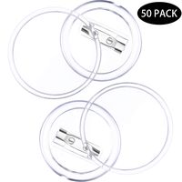 50 Pack Acrylic Design Button Badge Clear Button Pin Badges Kit for Craft Supplies, DIY Badges (1.5 Inch)