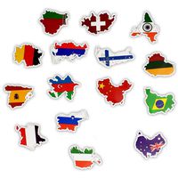 50Pcs Flag Sticker Vinyl Waterproof DIY Sticker Laptop Kettle Luggage Dustproof Peritase Various Decals Set Home Decoration Wall Stickers
