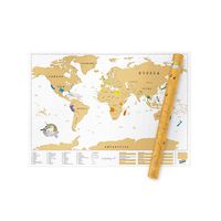 Extra Large World Scratch Map - Personalized World Travel Map - Scratch Off Map - Fun & Colorful Scratch Poster - Perfect Gift For Travelers - White