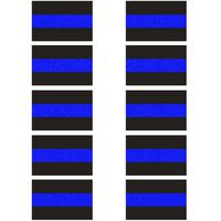 10 Pack Reflective License Plate Stickers (1.5" x 1") Police Thin Blue Line Vinyl Decal Stickers Honoring Police Law Enforcement Vinyl Window Laptop Tape