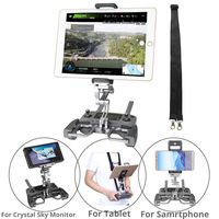RCGEEK Compatible with DJI Mavic Mini Mavic 2 Pro/Zoom Spark Mavic Air Drone Remote Controller 10 inch Tablet Mount Extender Holder with Lanyard fit for Crystal Sky Monitor (Grey)