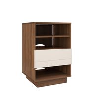 Nexera Sequence 1-Drawer Audio Cabinet, Walnut & White