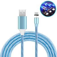 Lesion Magnetic Phone Charger Cable with Flowing LED Light, 3 in 1 Charging Cable Compatible for Micro USB Type C