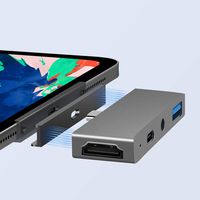 Knaive USB Type C Dongle Hub for iPad Pro/Surface Go USB C Adapter with(4K) HDMI,3.5mm Headphone Jack,USB-C Charging,USB 3.0 for USB-C Device