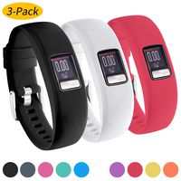 Watbro Bands for Garmin Vivofit 4, Smooth Silicone Replacement Wristbands for Garmin Vivofit 4 Activity Tracker, with Secure Metal Watch Clasp Buckle Straps Women Men Large Small