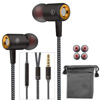 Earphones,in-Ear Earbuds Stereo Headphones High Definition,Wired Earphones with Microphone Mic Stereo and Volume Control Waterproof Metal Wired Earphone for Android,Samsung,Mp3 Players,Tablet Laptop