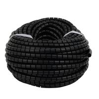 uxcell Flexible Spiral Tube Cable Wire Wrap Black Manage Cord 10mm Dia x 30 Meter Long with Clip