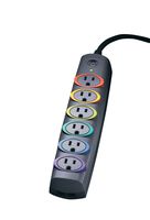 Kensington K62146NA Smart Sockets 6-Outlet, 6' Cord and 670 J Basic Surge Protector, 1.5" Height, 5" Width
