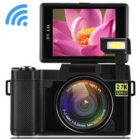 Digital Camera Camcorder WiFi Vlogging Camera 2.7K Ultra HD 24MP Video Camcorders Vlogging Camera with Retractable Flash Light and UV Lens