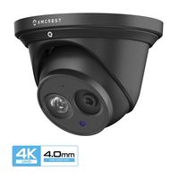 Amcrest UltraHD 4K (8MP) Outdoor Security IP Turret PoE Camera, 3840x2160, 164ft NightVision, 4.0mm Narrower Angle, IP67 Weatherproof, MicroSD Recording (128GB), Black (IP8M-T2499EB-40MM)