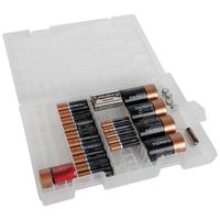 Home-X - Clear Battery Storage Case, Stores and Organizes Batteries in a Hard, See-Through Case for Easy Access, Fits AA, AAA, C, D, and 9-Volt Batteries
