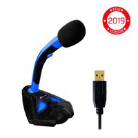 KLIM Voice - Gaming USB Desk Microphone for Computer - Compatible with PC, Laptop, Mac, PS4 - Professional Desktop Mic with Stand - Recording, Streaming, YouTube, Podcast Mics, Studio Microfono - Blue