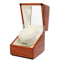 Jolitac Wooden Watch Winder for Single Automatic Watches, with Quiet Motors Automatic Watch Winders for Rolex, Battery Powered or AC Adapter