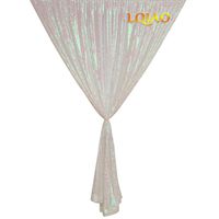 LQIAO Changed White Sequin Curtain 96in Sparkly Sequin Fabric Backdrop Photo Booth Background Curtain Panel for Bedroom Window Curtains Living Room Elegant Drapes Curtains, Hook 50x96in(125x245cm))