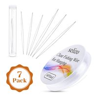 Beading Needles with Fishing Wire, Selizo 6pcs Big Eye Beading Needles with a Roll of Clear Fishing Line Jewelry String Invisible Nylon Thread for Beading, Jewelry Making and Crafts