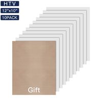 JANDJPACKAGING White Heat Transfer Vinyl HTV Bundle 10"x12"- 10 Pack of Premium White HTV Sheets - Iron On Vinyl for T-Shirt Best HTV Vinyl for Silhouette Cameo,Cricut