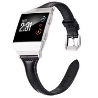 Wearlizer Leather Band Compatible for Fitbit Ionic Bands Women Men, Genuine Leather Replacement Band Bracelet Compatible with Fitbit Ionic Small Large (Black)