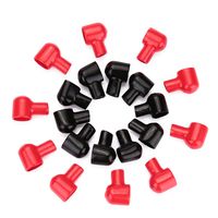 Sedeta 20Pcs Round Black Red Battery Terminal Boots Insulating Covers Tool 20x12mm
