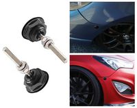 Goldfire Pack of 2 Quick Release Latch Universal Push Button Low Profile Hood Pins Lock Car Lock Clip Kit 1.25" Quick Latch for Hood Bumper or DIY (Black)