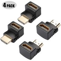 Warmstor 2 Combos 3D&4K HDMI Male to Female Adapter Right Angle Extender Gold-Plated 90 Degree and 270 Degree HDMI Cable Connector (4-Pack)