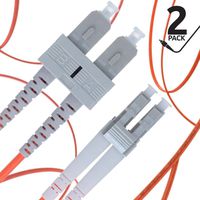 LC to SC Fiber Patch Cable Multimode Duplex - 5m (16.4ft) - 62.5/125um OM1 (2 Pack) - Beyondtech PureOptics Cable Series