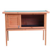 Kuyal Single Deck Waterproof Wooden Indoor/Outdoor Cat Shelter，Rabbit House，Deluxe Pet Home Wood Color (Type 2)