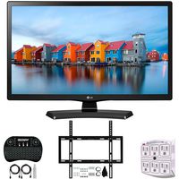 LG 24LH4830-PU - 24-Inch Smart LED TV (2017) + Deco Mount Slim Flat Wall Mount Ultimate Bundle + 2.4GHz Wireless Backlit Keyboard w/Touchpad Mouse + SurgePro 6-Outlet Surge Adapter w/Night Light
