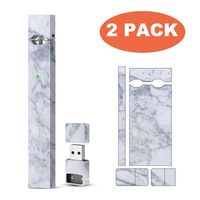 [2 Pack] White Marble Compatible with JUUL | White Marble Skin for pods | Wrap | Sticker | Vape