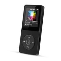 AGPTEK A02S 16GB MP3 Player with FM Radio, Voice Recorder, 70 Hours Playback and Expandable Up to 128GB, Black