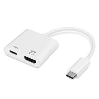 TNP USB Type C Adapter - USB 3.1 Type C Reversible (USB-C) Male Connector Female Adapter Converter Cable for Apple New MacBook 12" Laptop (USB-C to USB-C + HDMI 4K, White)