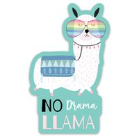 Stickeroonie Cute No Drama Llama Vinyl Sticker, Cool Water Resistant Sticker, 4" x 2.5" Size