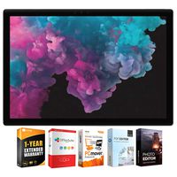 Microsoft LGP-00001 Surface Pro 6 12.3" Intel i5-8250U 8/128GB Convertible Laptop + Elite Suite 17 Software Bundle (Office Suite Pro, Photo Editor, PDF Editor, PCmover Pro) + 1 Year Extended Warranty