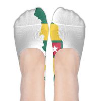 Togo Flag Map Printing Womens Non Slip Boat Ankle Short Low Cut No Show Thin Socks for Yoga Train Hiking Cycling Running Sports Soccer