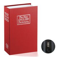 Book Safe with Combination Lock - Jssmst Home Dictionary Diversion Metal Safe Lock Box 2017, SM-BS0404L, red Large