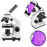 Landove Microscope 40x - 640x Magnification, Student Biological Compound Microscope - with Digiscoping Adapter for Smartphone