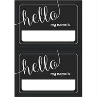 Amscan 457000.10 Party Name Tags, 2 1/2 x 3 1/2 inches, Black and White