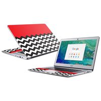 Mightyskins Skin Compatible with Acer Chromebook 15" (2018) - Red Chevron | Protective, Durable, and Unique Vinyl Decal Wrap Cover | Easy to Apply, Remove, and Change Styles | Made in The USA