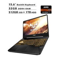 2020 NexiGo Upgrade TUF FX505DT 15.6 Inch FHD 1080P Gaming Laptop| AMD Ryzen 7 R7-3750H up to 4.0 GHz| GTX 1650 4GB| 32GB DDR4 RAM| 512GB SSD (Boot) + 1TB HDD| RGB Backlit KB| HDMI| Win10