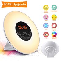 Promotion Wake Up Light Alarm Clock, SOLMORE Digital Alarm Clock Light with Sunrise Simulation,6 Natural Sounds,7 Color LED Night Light,FM,Touch Control with Snooze Function for Bedroom Heavy Sleepers