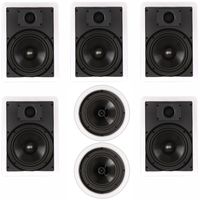 Theater Solutions TSCS-87 Flush Mount 7 Speaker Set with 8" Woofers in Wall