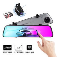 Backup Camera Car Mirror Dash Cam,12'' IPS Full Touch Screen,2560P+1080P Resolution Front and Rear View Dual Lens,32G TF Card Included