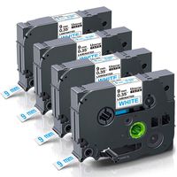 Unismar Tze-223 Tze 223 9mm Blue on White Laminated Label Tape Compatible for Brother P Touch PT-D210 PTD600 PT-D400 PTD400AD PT-D200 PTH100 PTH110 PT-1280 Label Maker, 3/8'' x 26.2', 4-Pack