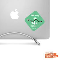New Jersey Shore beach badge - SEA FOAM - 4" high printed vinyl decal - For MacBook, cars, laptops, tablets and more!