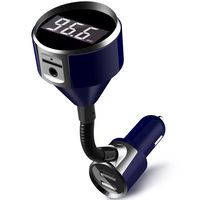 FM Transmitter, Tohayie Bluetooth Wireless Radio Adapter Audio Receiver Stereo Music Tuner Modulator Car Kit with Hands-Free Calling & Dual USB Charger, Blue