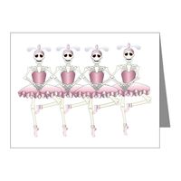 Note Cards (20 Pack) Dancing Ballarina Skeletons En Pointe