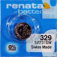 Renata TS-329-10 No.329 Silver Oxide Battery44; Pack - 10